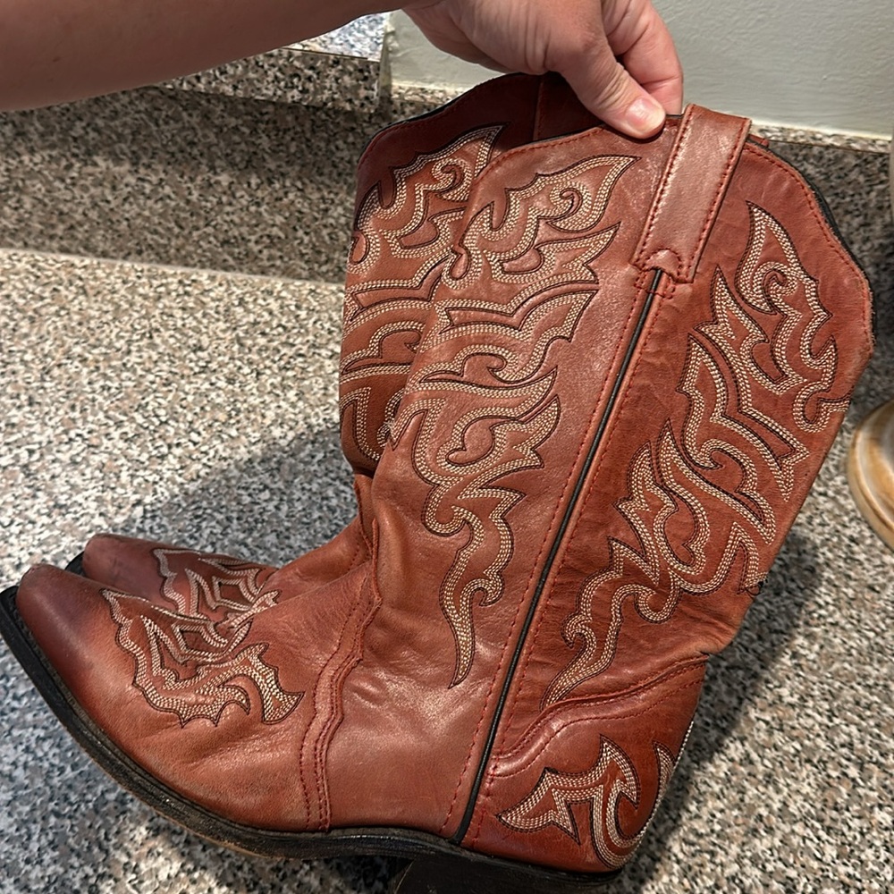 Vintage Leather Western Cowgirl Boots - Picture 5 of 8